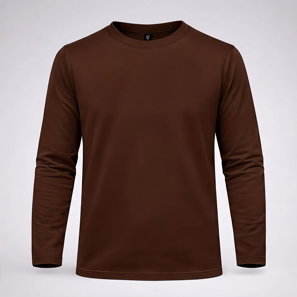 Classic Brown Cotton Full-Sleeve T-Shirt