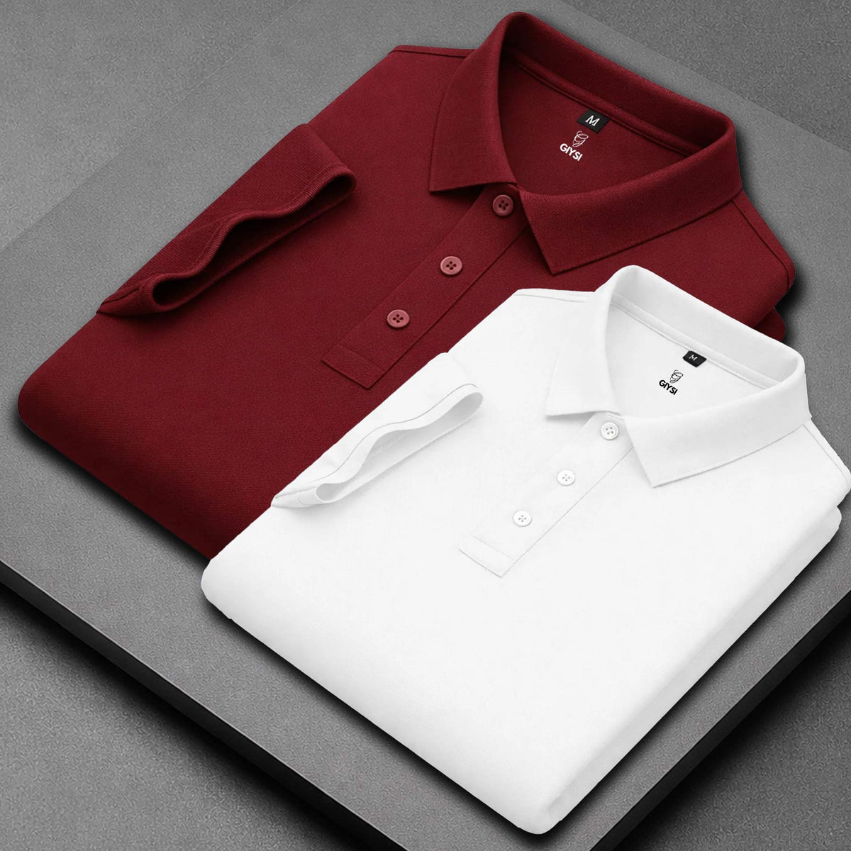 Men’s Cotton Polo T-Shirt Combo(Maroon and White)