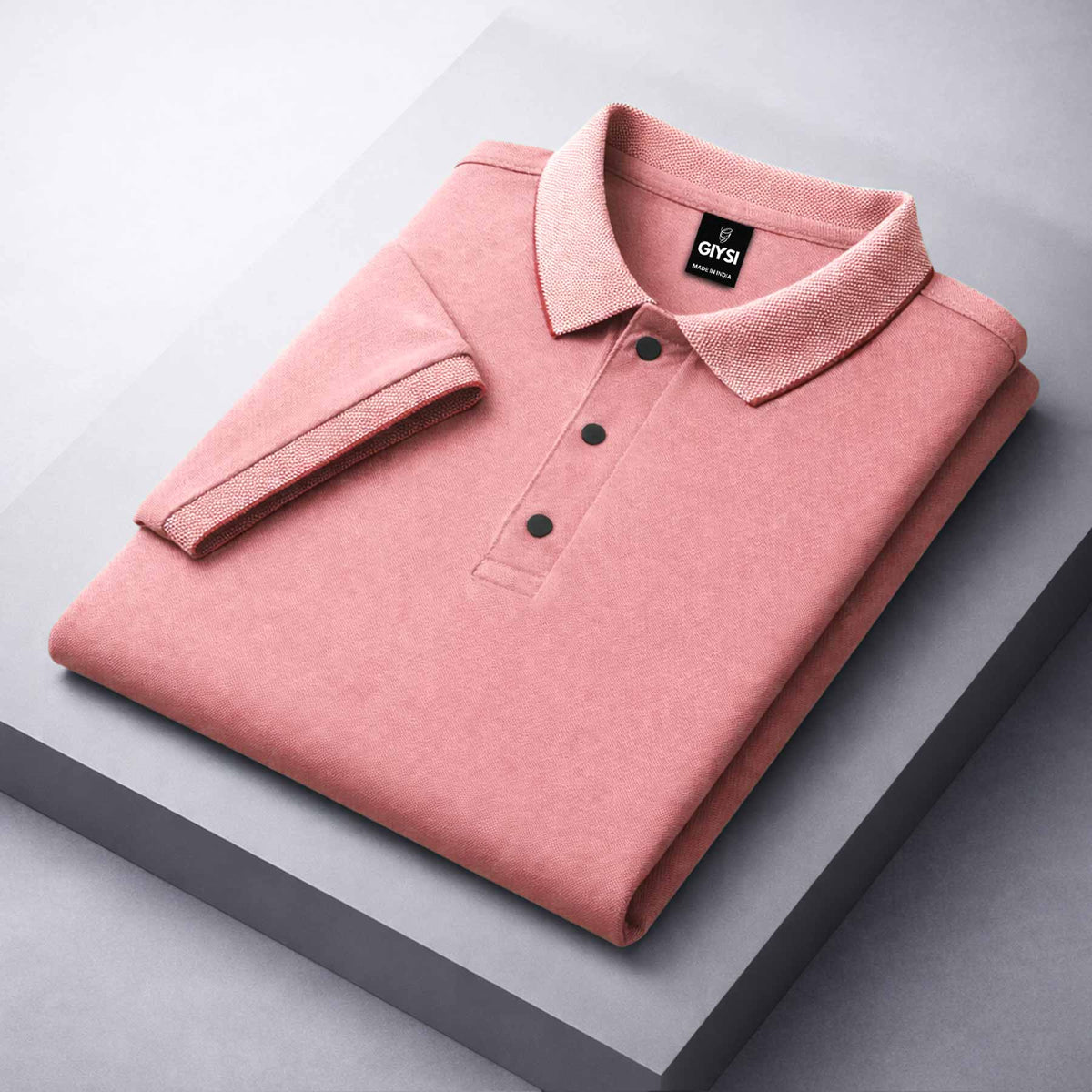 Cross Knit Pink Polo T-shirt