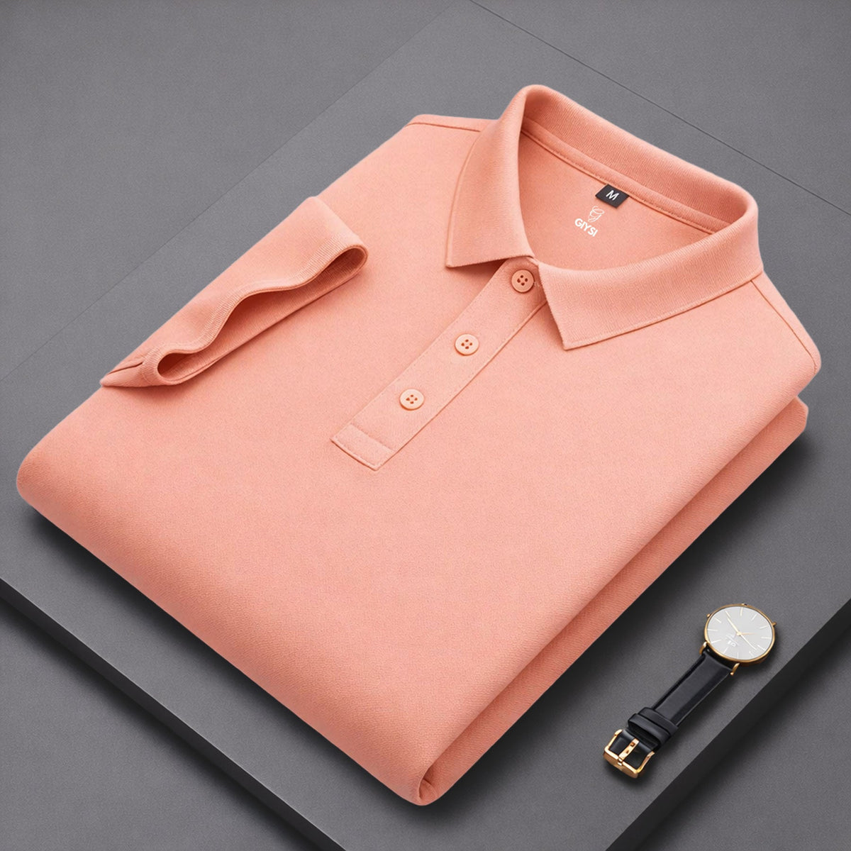 Peach Cotton Polo T-shirt