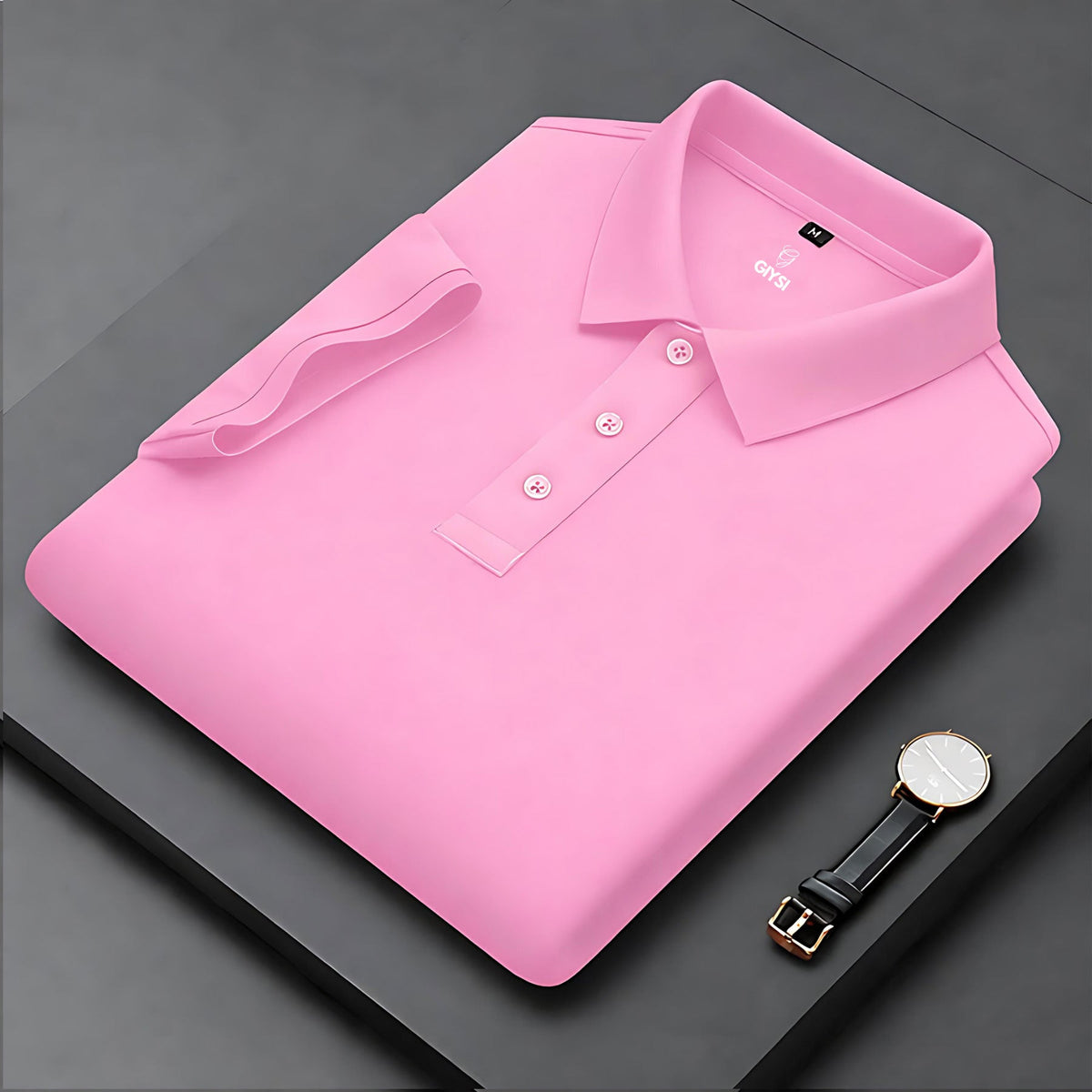 Pink Cotton Polo T-shirt