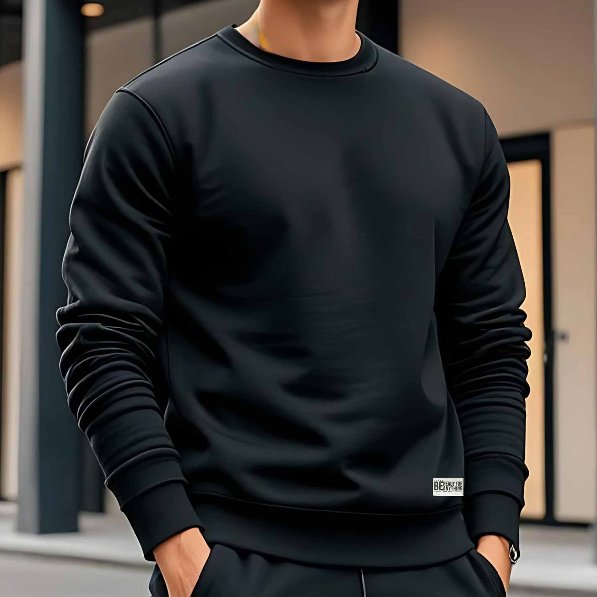 buy Solid Black Sweatshirt