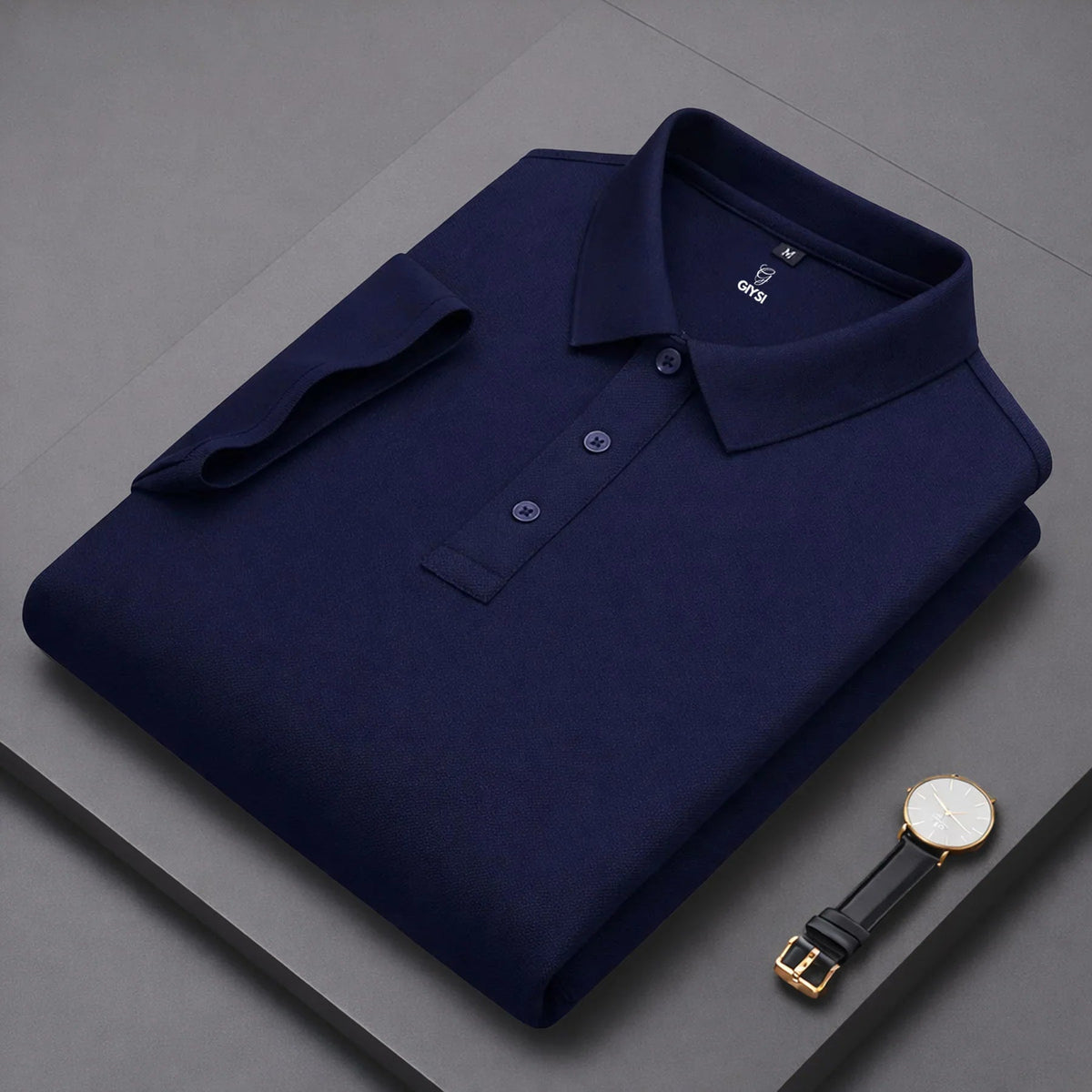 Navy Cotton Polo T-shirt