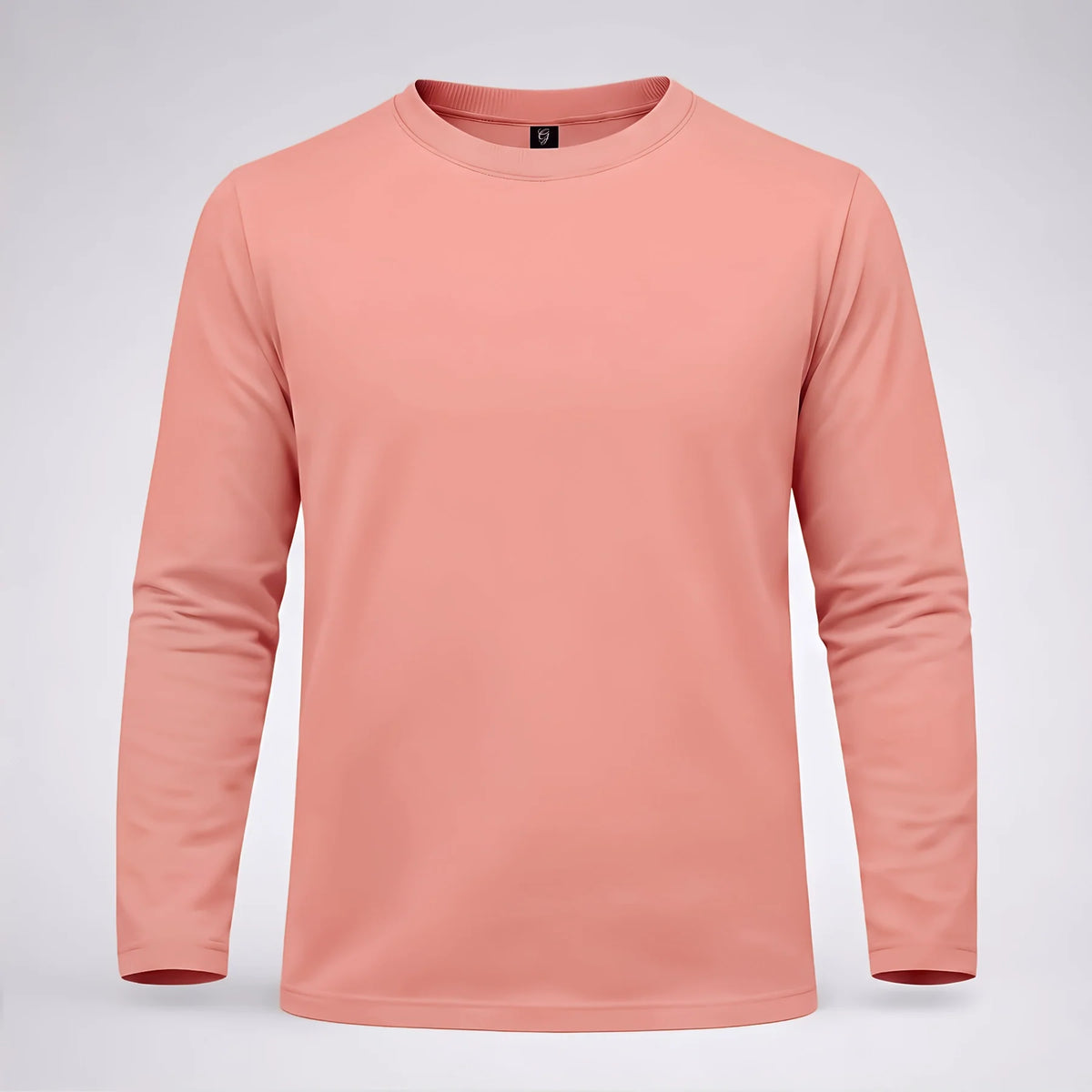 Classic Peach Cotton Full-Sleeve T-Shirt