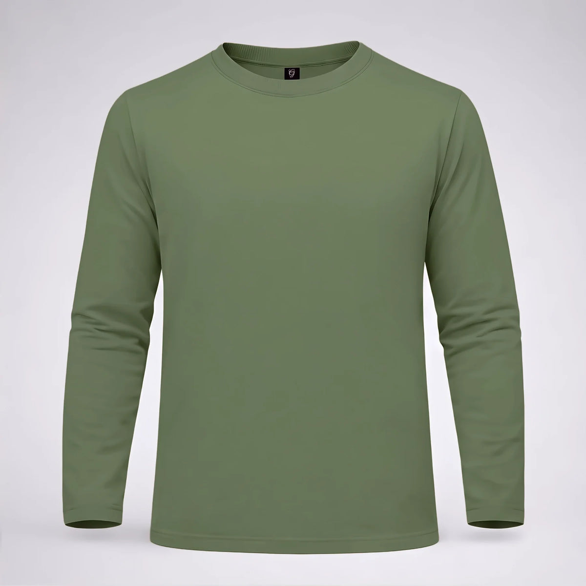 Classic Bottom Green Cotton Full-Sleeve T-Shirt