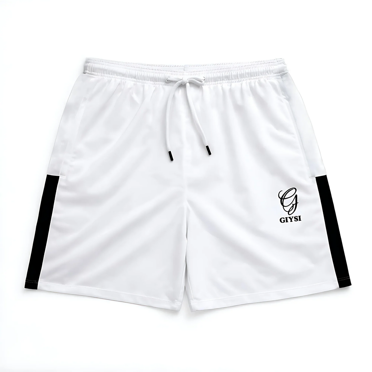 White Color Block Shorts
