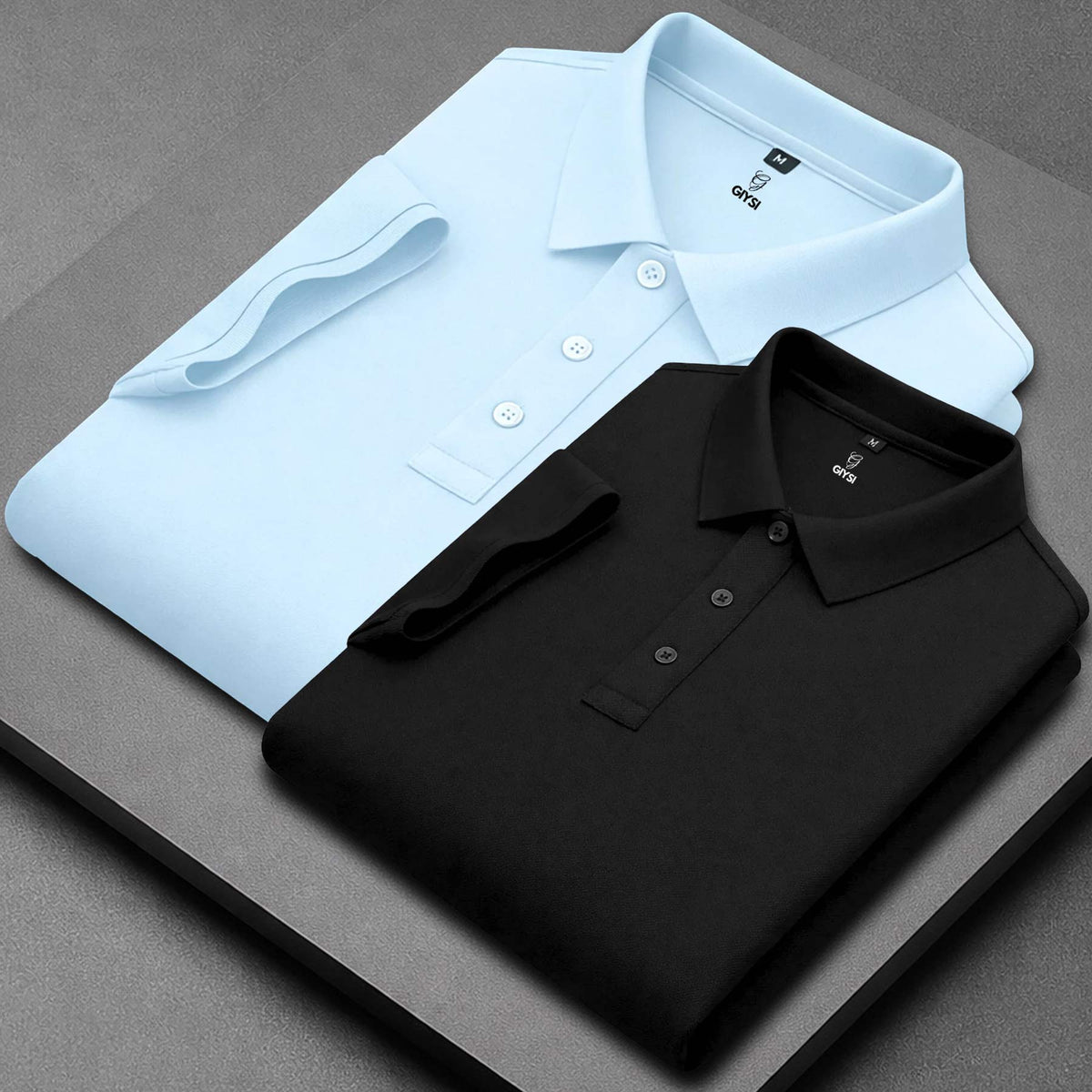 Men’s Cotton Polo T-Shirt Combo(Sky and Black)