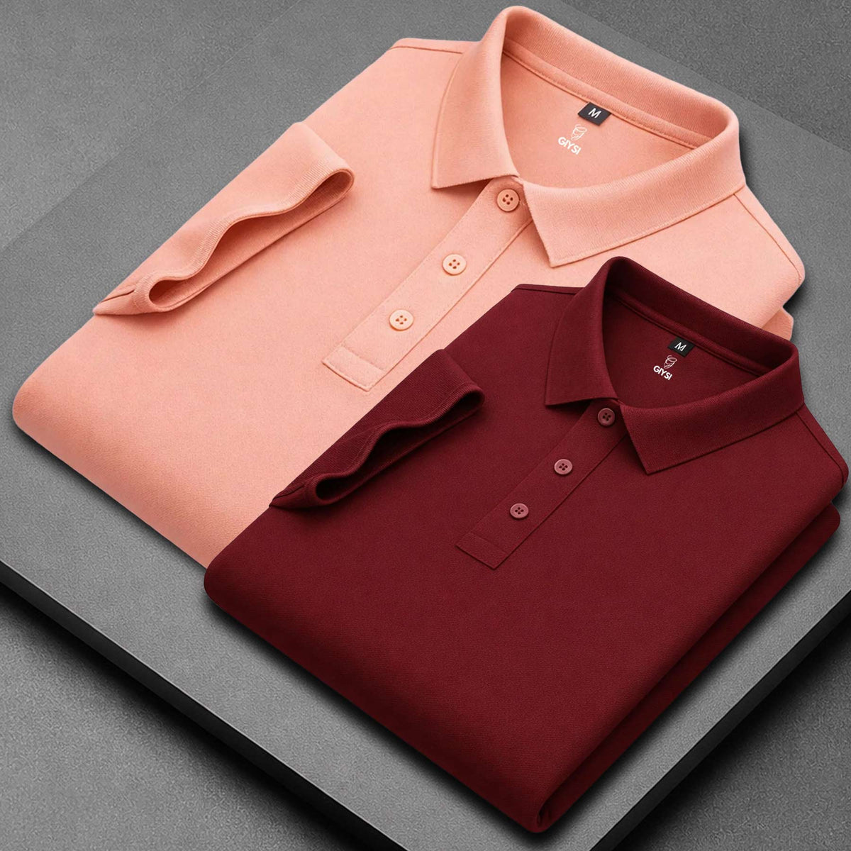 Men’s Cotton Polo T-Shirt Combo(Maroon and Peach)