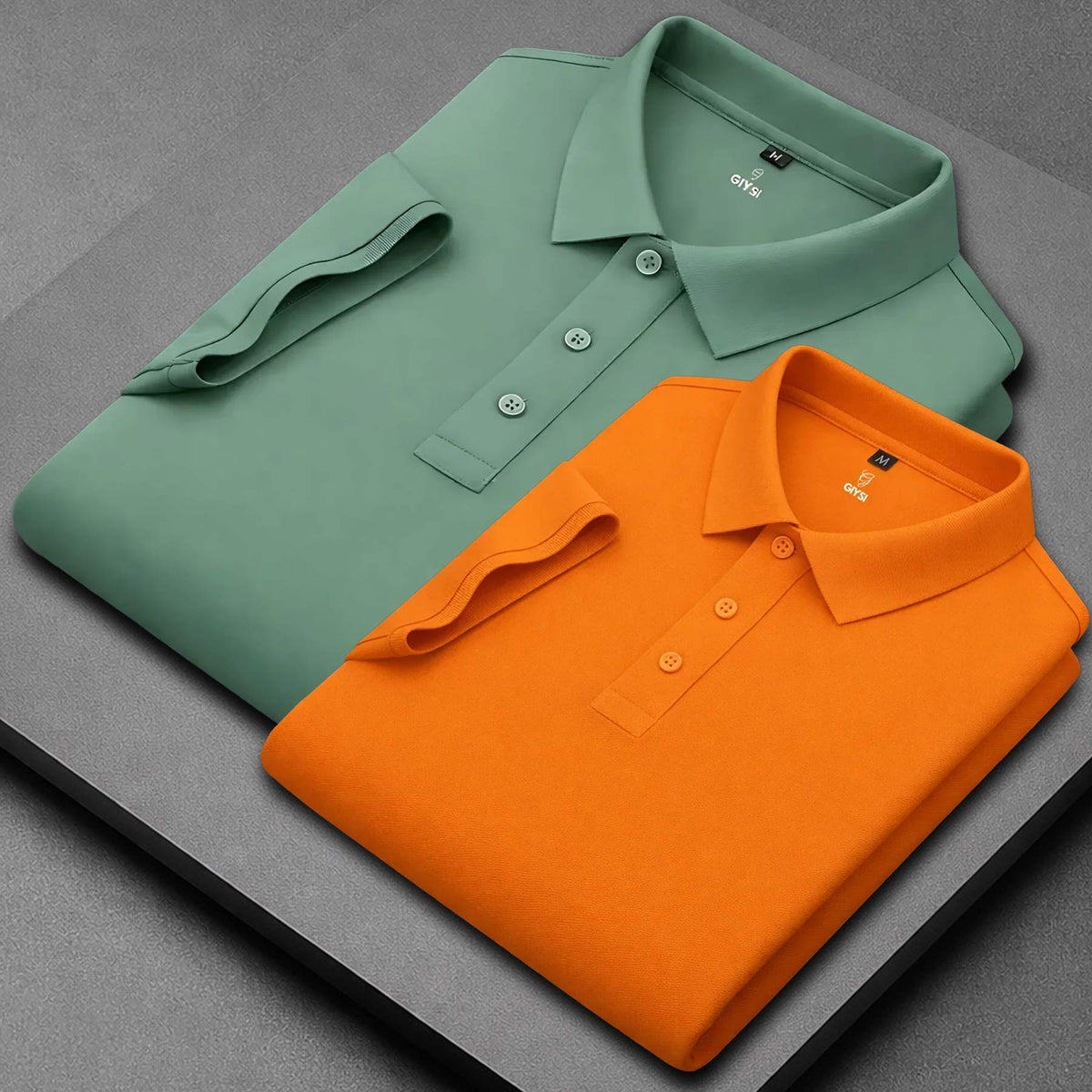 Men’s Cotton Polo T-Shirt Combo(Pista and Orange)