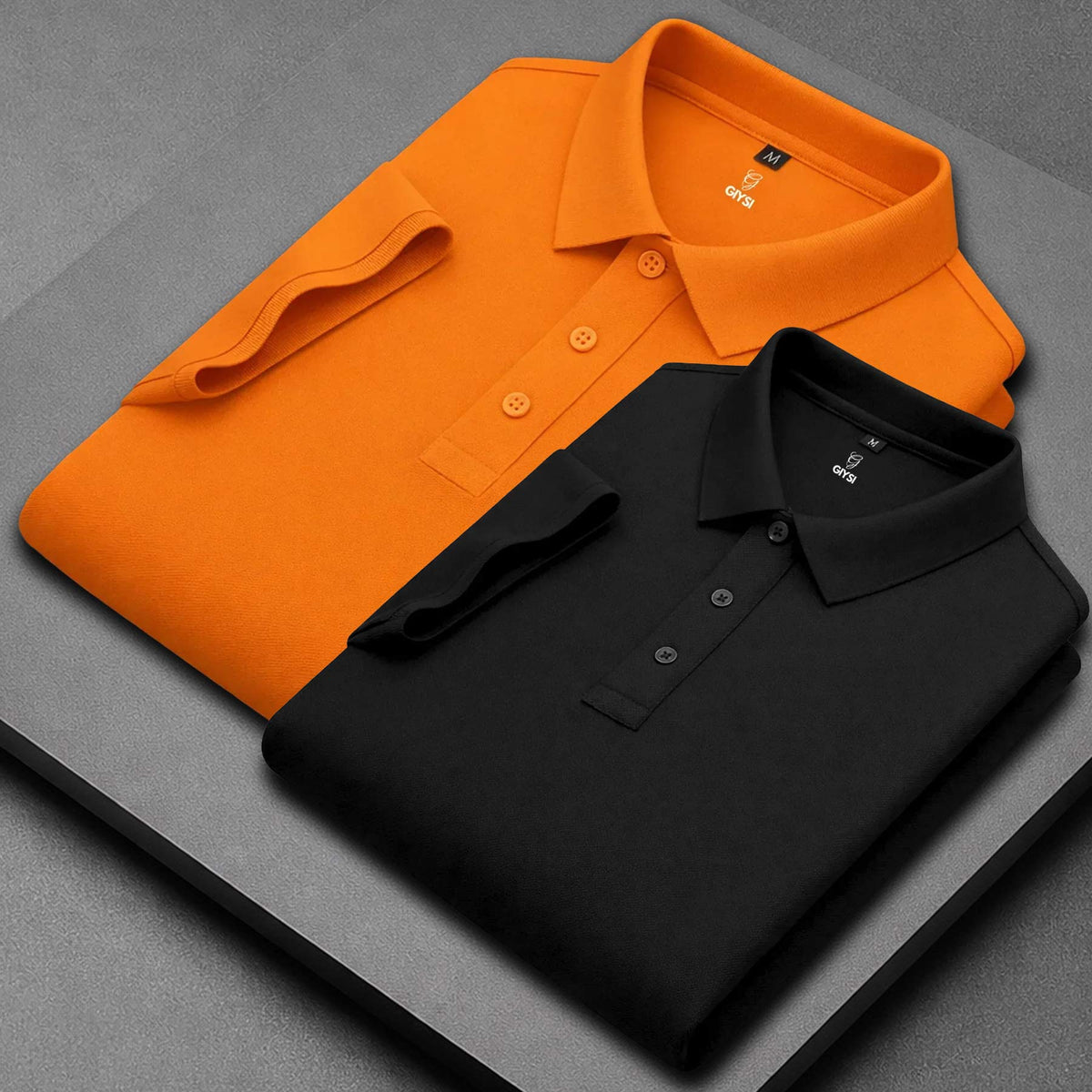 Men’s Cotton Polo T-Shirt Combo(Orange and Black)