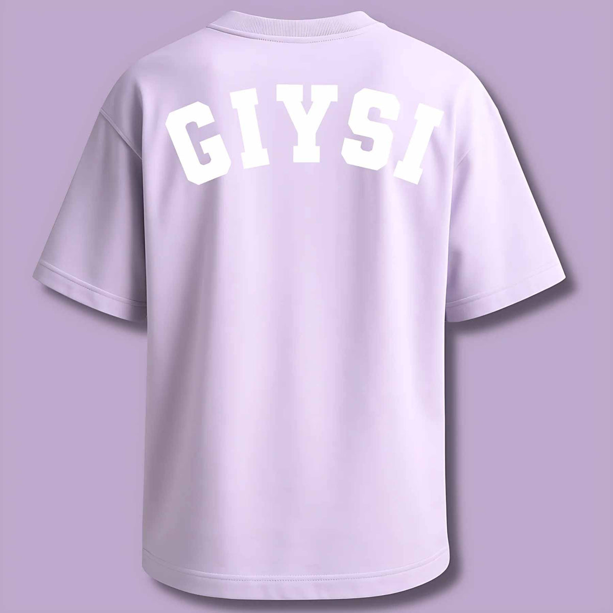 Oversized Print Mauve Cotton T-shirt