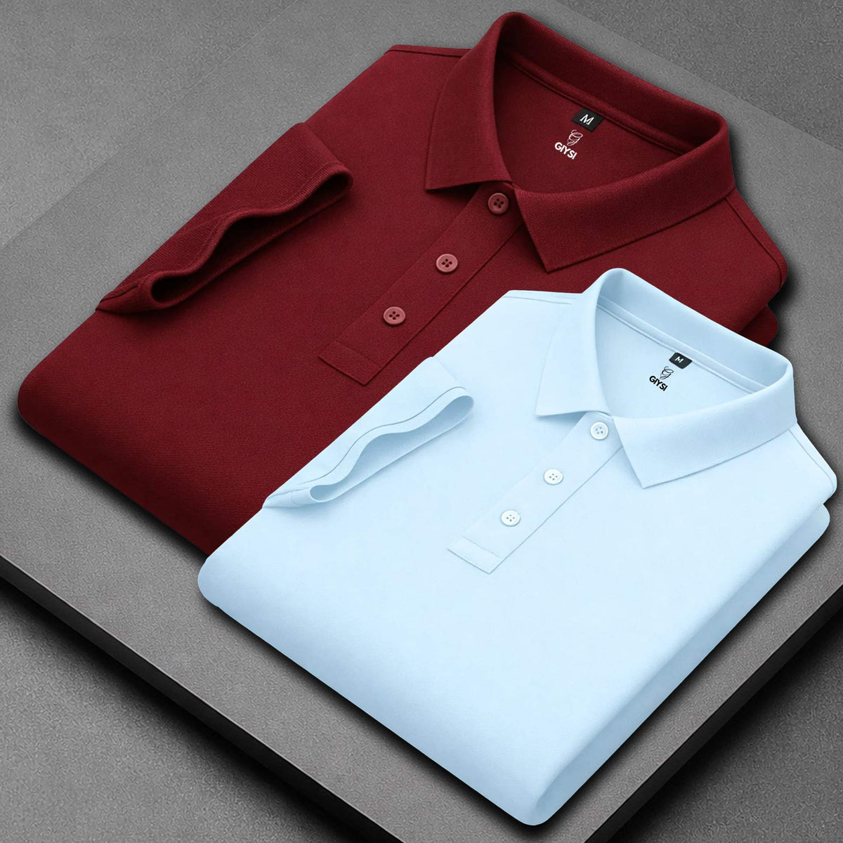 Men’s Cotton Polo T-Shirt Combo(Maroon and Sky)