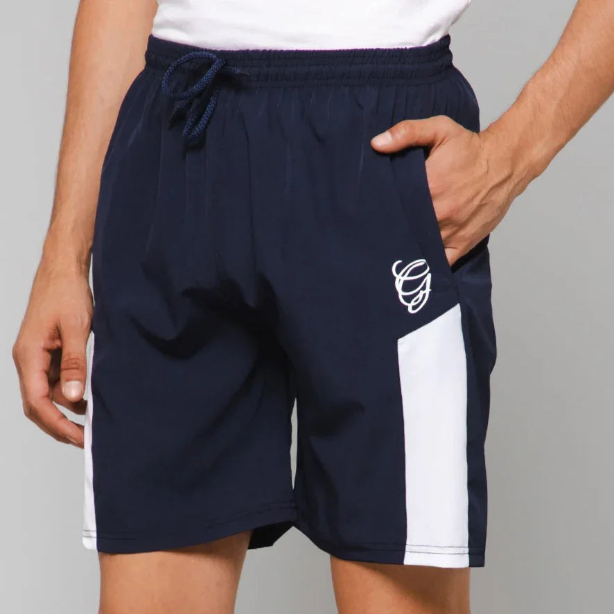 Navy Color Block Shorts