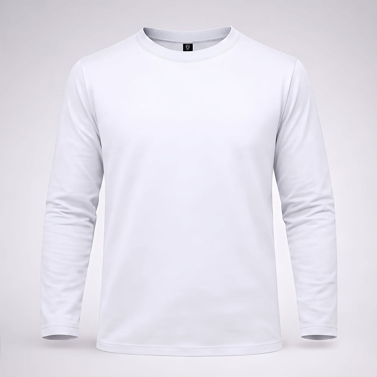 Classic White Cotton Full-Sleeve T-Shirt