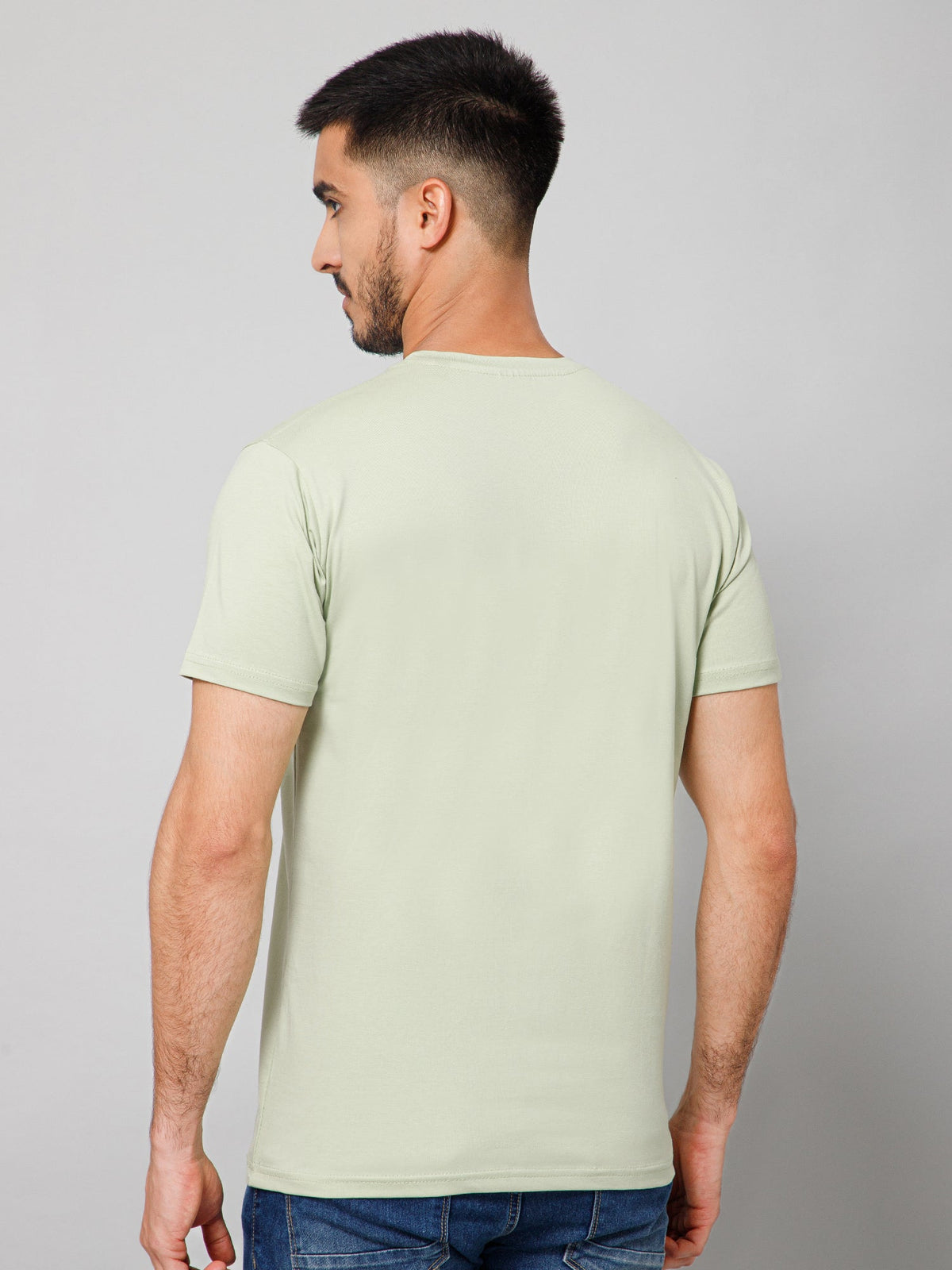 Plain Cotton Lycra Moon Mist T-shirt