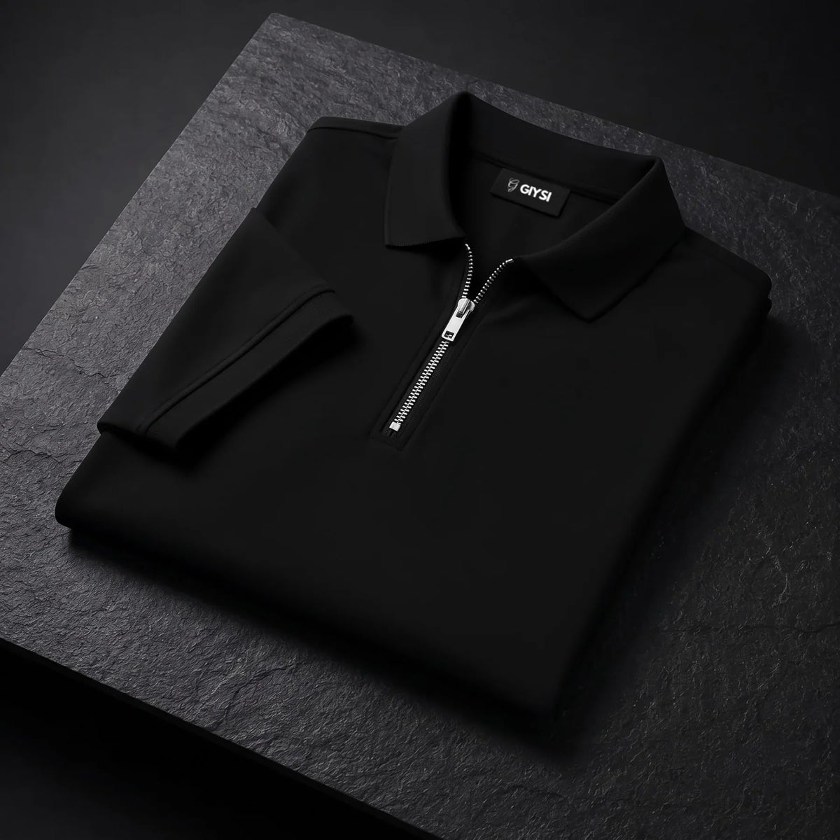 Black Zip Polo T-shirt