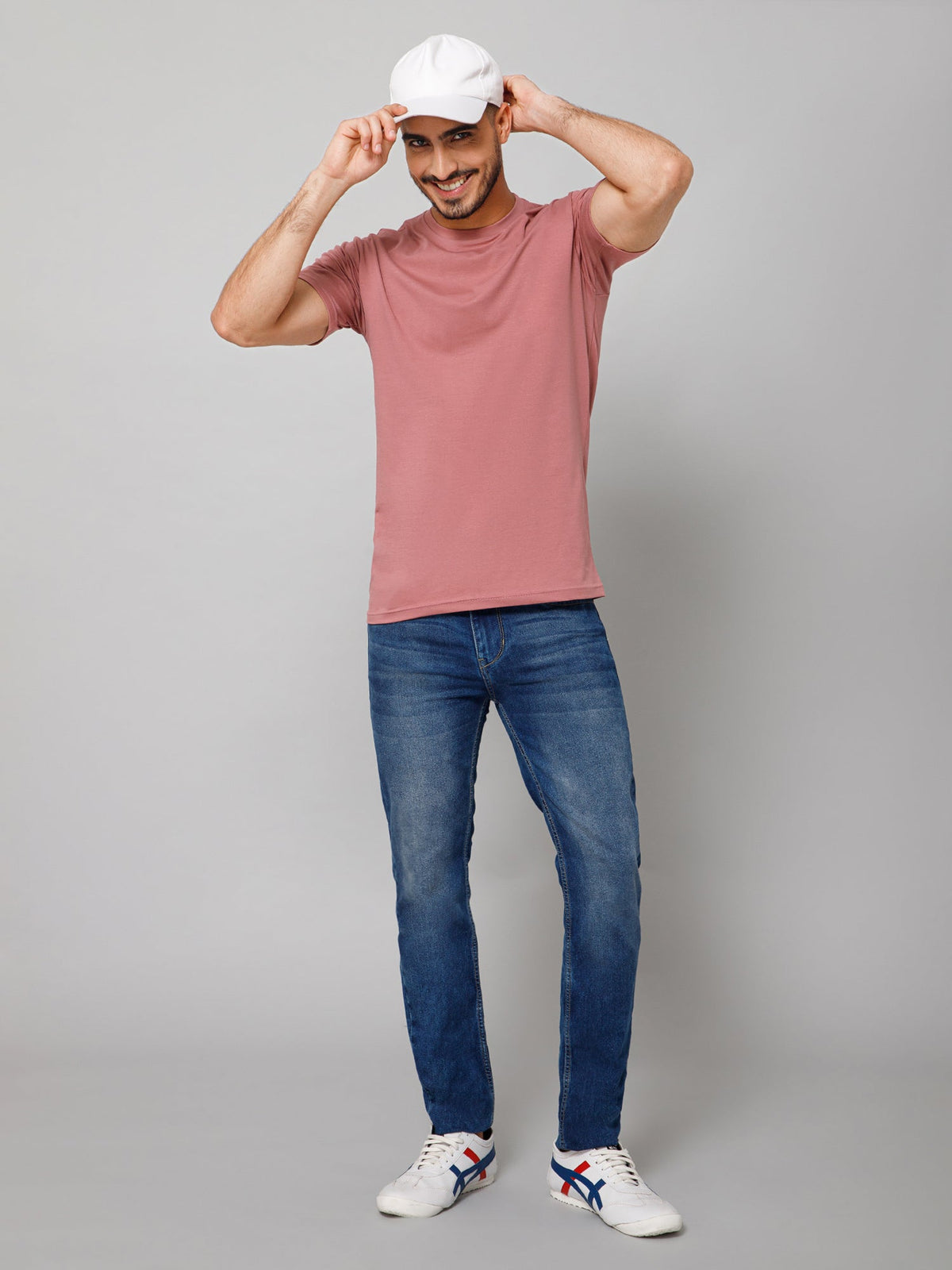 Plain Cotton Lycra Dusty Pink T-shirt