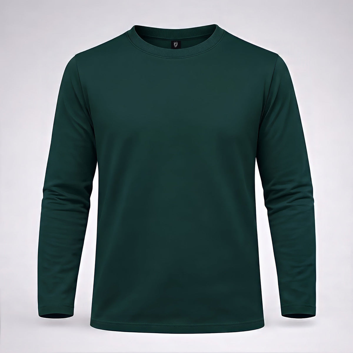 Classic Deep Turquoise Cotton Full-Sleeve T-Shirt