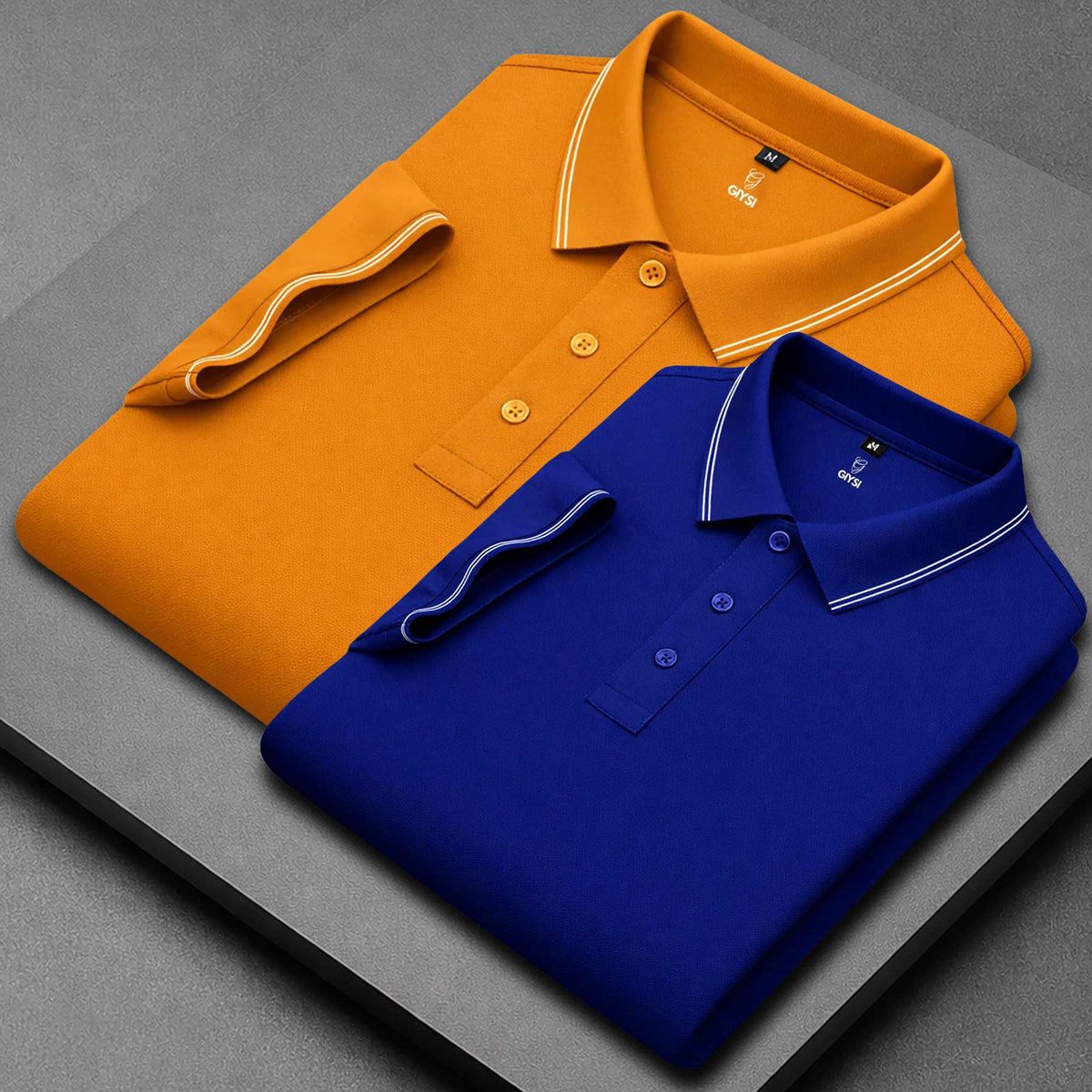 Men’s Cotton Polo T-Shirt Combo(Orange and Royal)