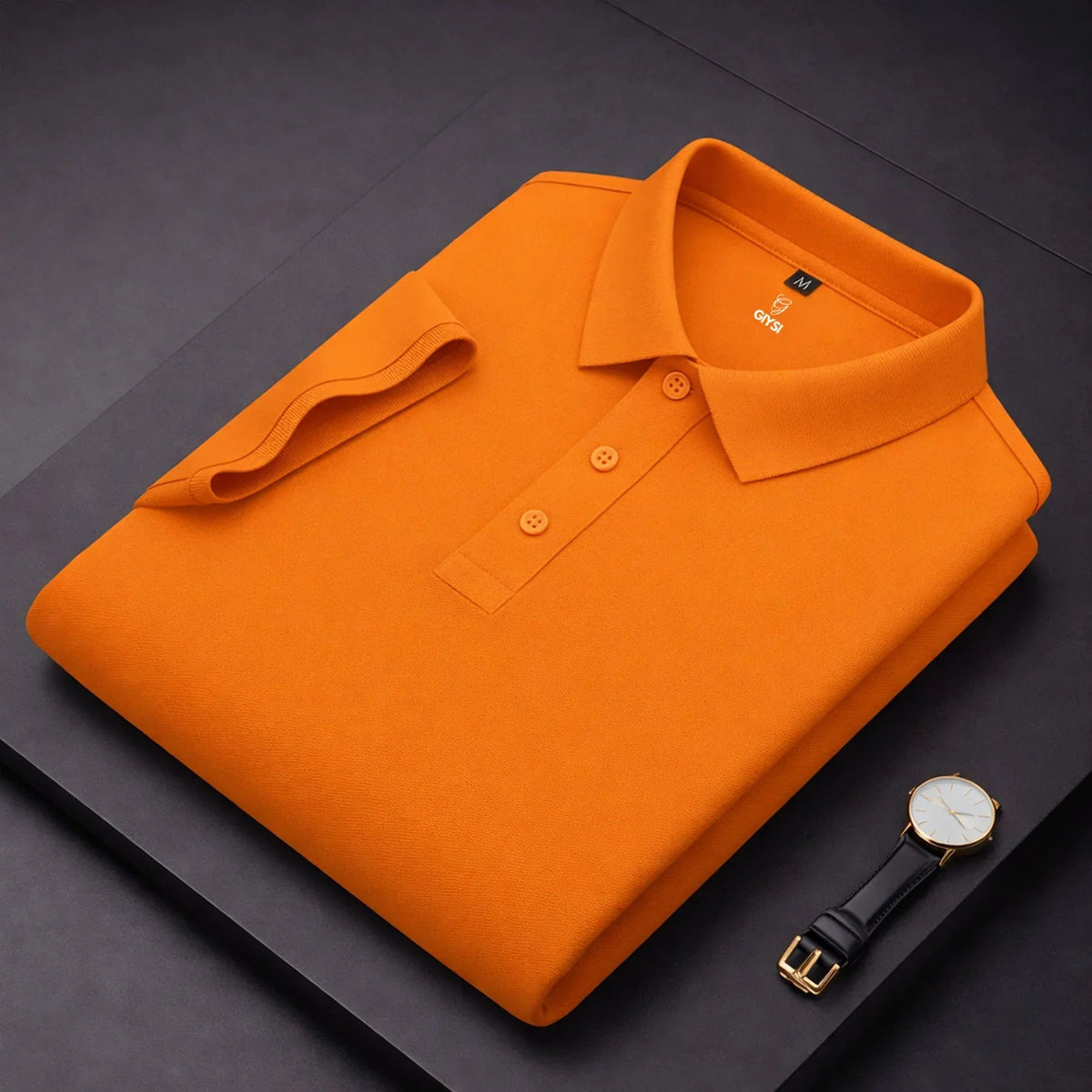 Orange Cotton Polo T-shirt