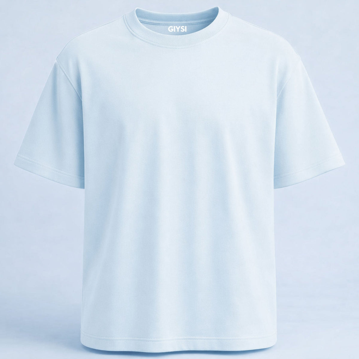 Oversized Solid Sky Blue Cotton T-shirt