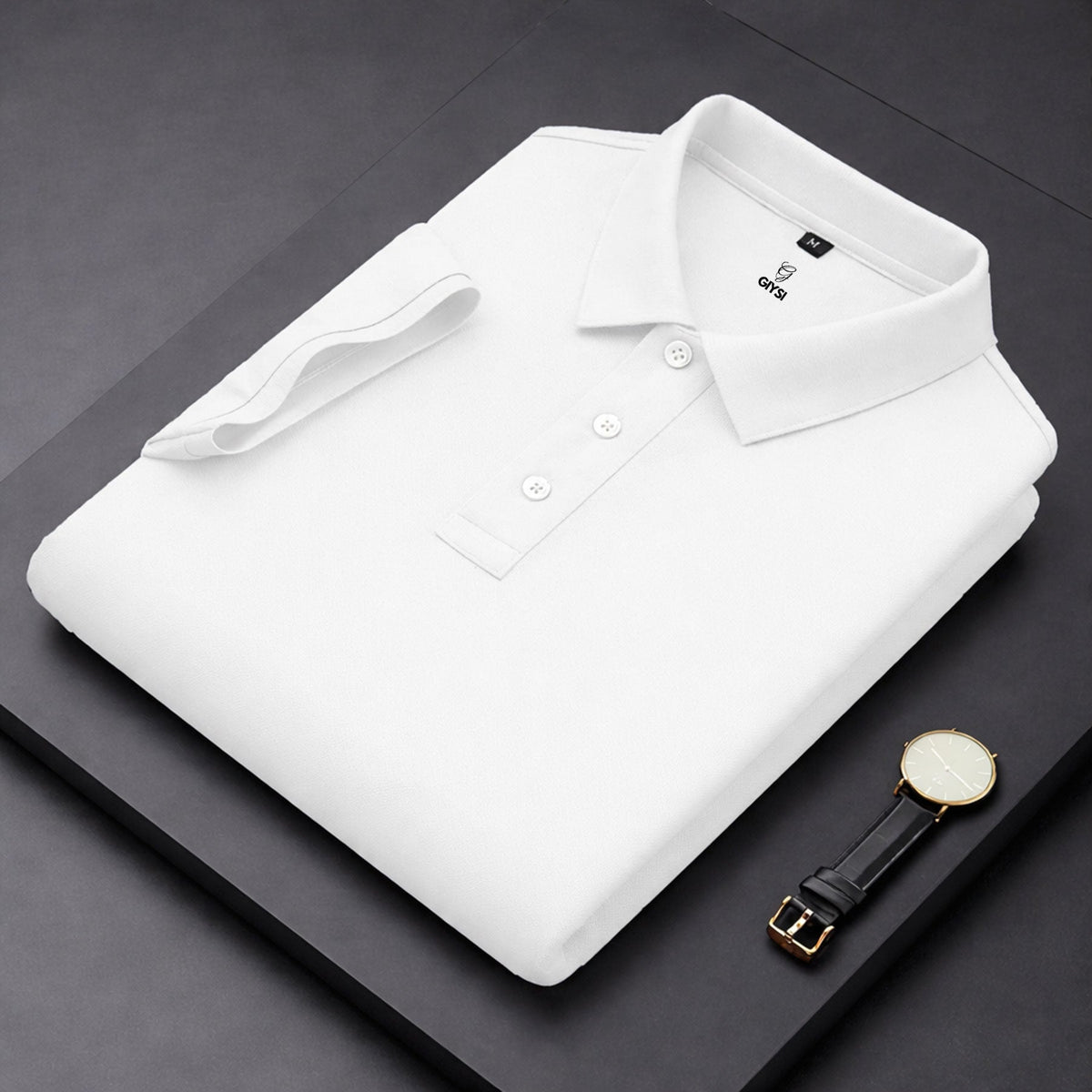 White Cotton Polo T-shirt