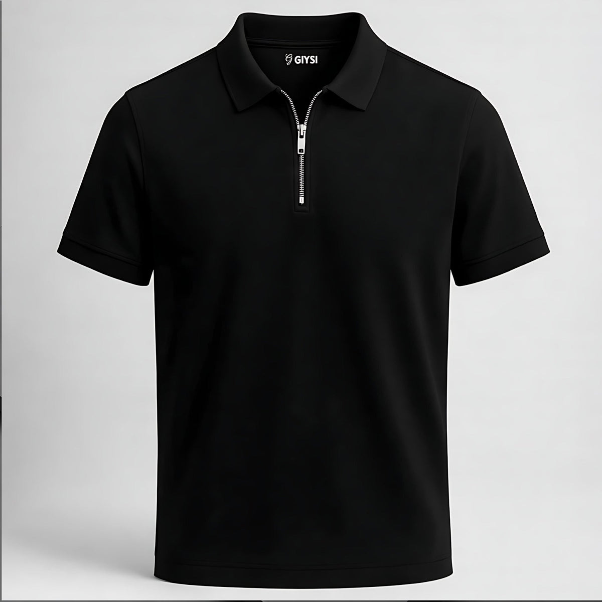 Black Zip Polo T-shirt