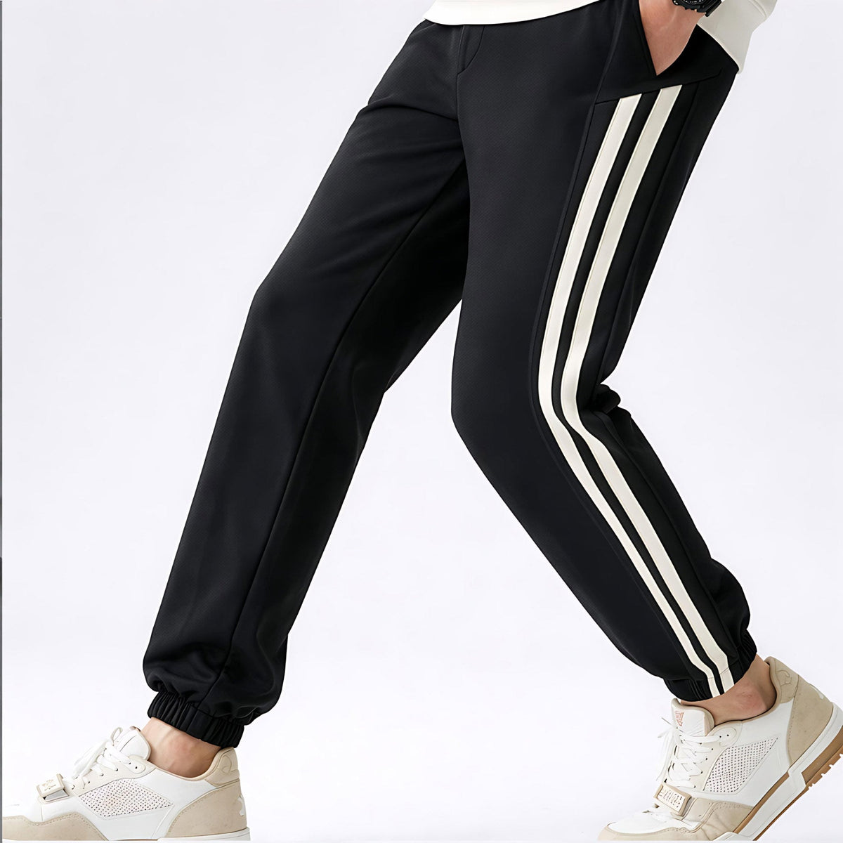 StreetStripe Utility Cotton Jogger (Black)