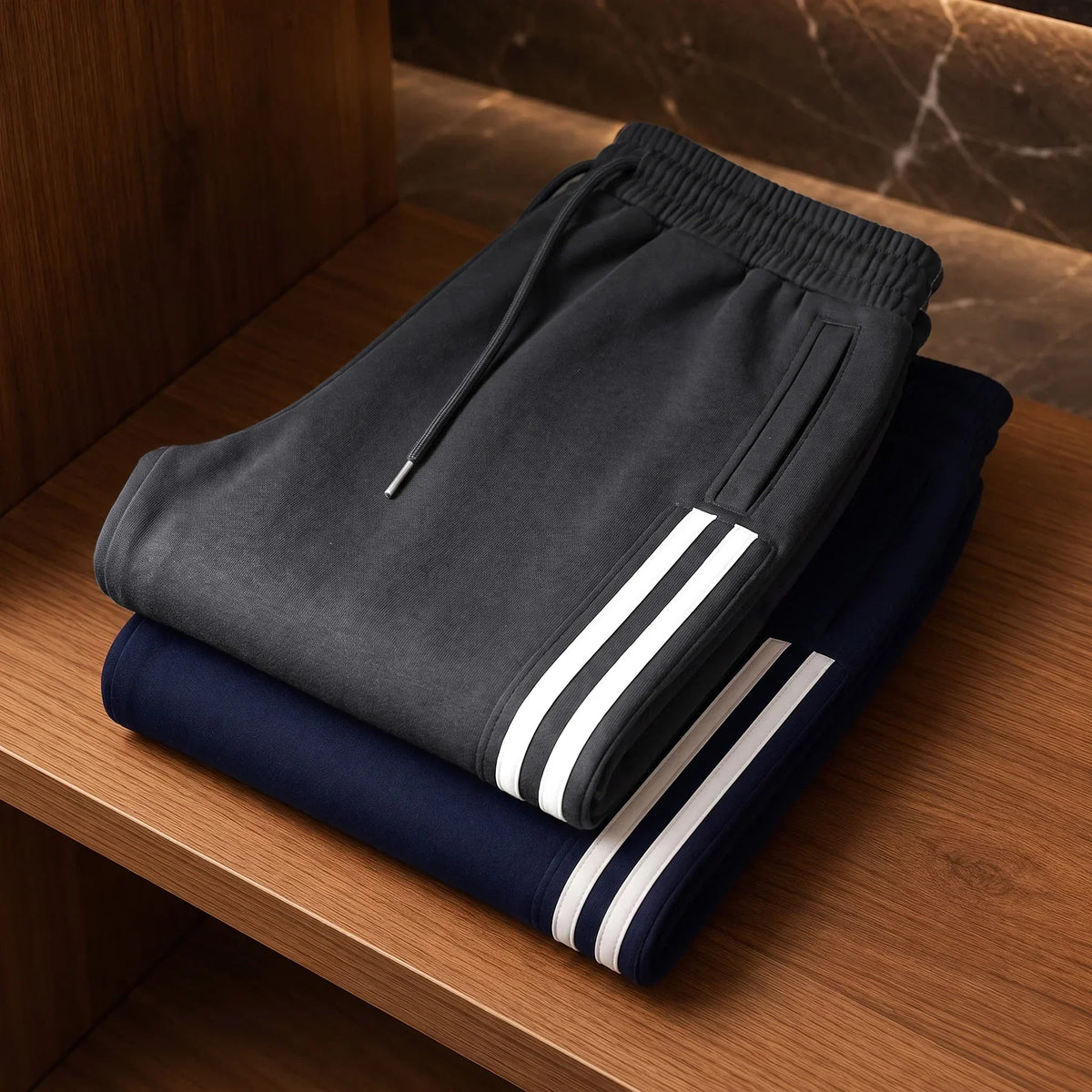 Premium Cotton Jogger Combo (Grey & Navy)