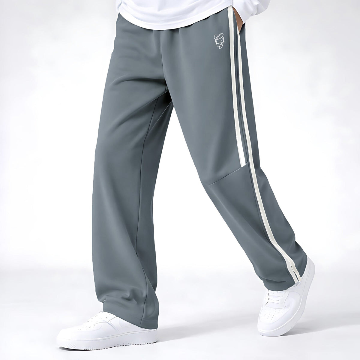 Men’s Straight Fit Grey Track Pants