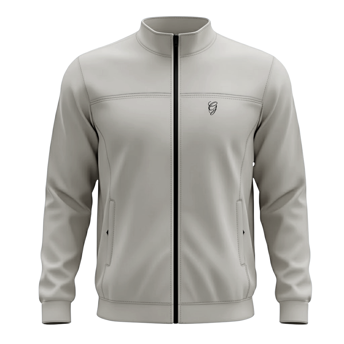 Men’s Premium Grey Polyester Zip-Up Jacket