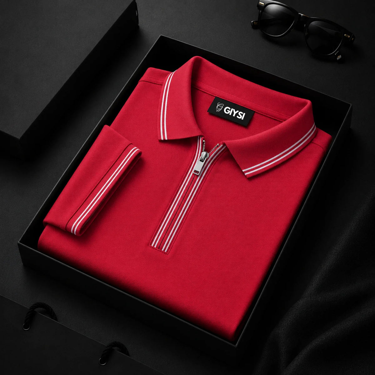 Signature Red Zip Polo