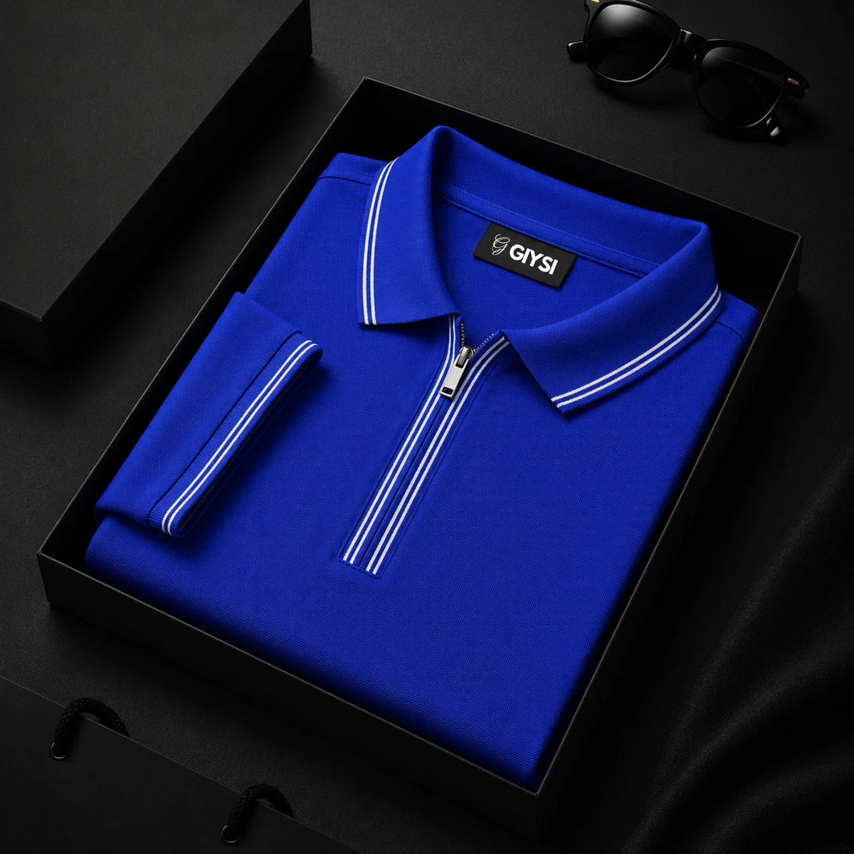 Signature Royal Blue Zip Polo