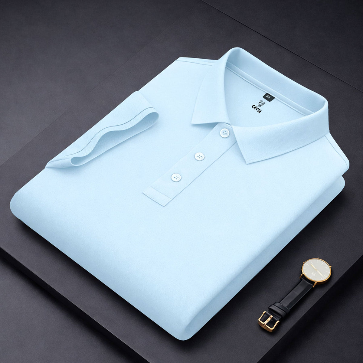 Sky Blue Cotton Polo T-shirt