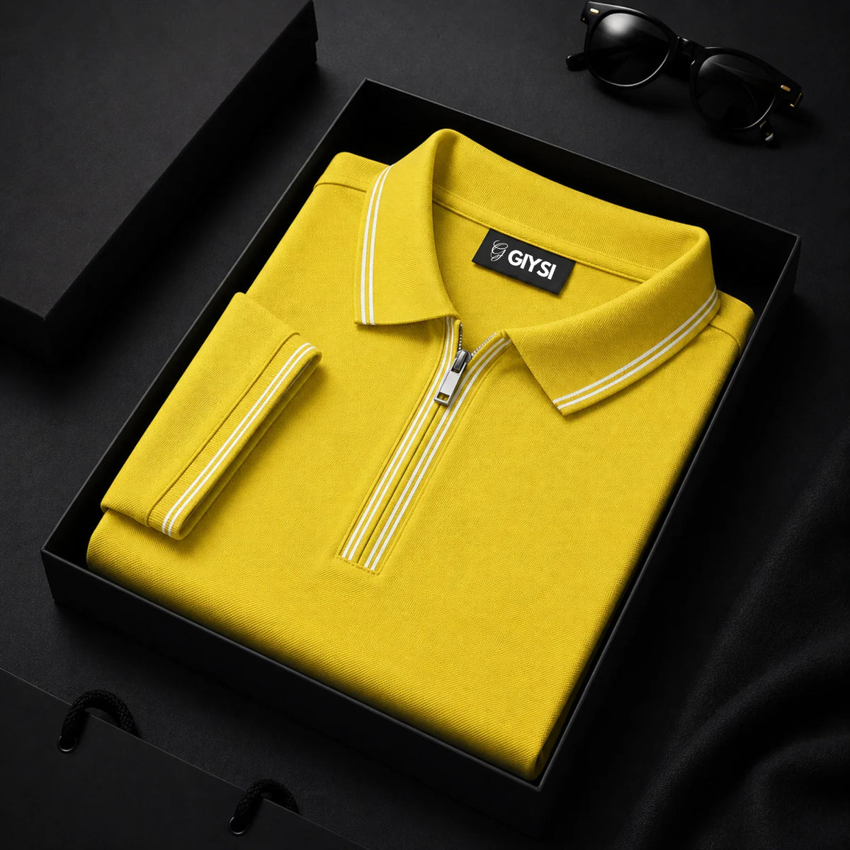 Signature Yellow Zip Polo